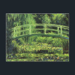 Weiße Wasserlilien von Claude Monet, Vintage Kunst Postkarte<br><div class="desc">Die weißen Wasserlilien (1899) von Claude Monet sind ein Vintager Impressionist, der sich mit einem Blumengemälde auskennt. Es ist eine von vielen Variationen der Wasserlilien und japanischen Fußgängergemälde, die Monet in seinem Blumengarten im Frühjahr in Giverny, Frankreich, gemalt hat. Eine Fußgängerbrücke über einen Teich in grünen Tönen. Über den Künstler:...</div>