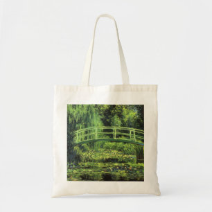 Weiße Wasserlilien von Claude Monet, Vintage Kunst Tragetasche