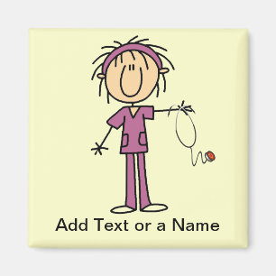 Weiße weibliche Strichmännchen-Krankenschwester- Magnet