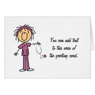 Weiße weibliche Strichmännchen-Krankenschwester-T