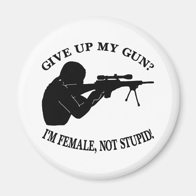 Weiße weibliche Waffe nicht stupid Magnet (Vorne)