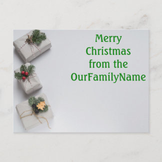 Weiße Weihnachten Geschenke Geschenke Benutzerdefi Postkarte