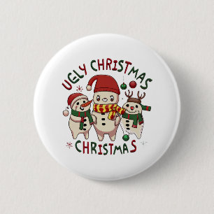weiße Weihnachten ;HÄSSLICHE WEIHNACHTEN Button