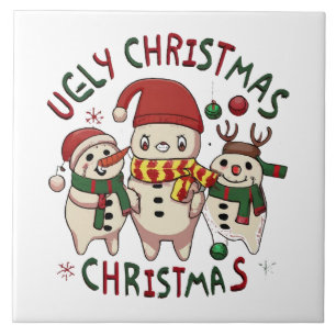 weiße Weihnachten ;HÄSSLICHE WEIHNACHTEN Fliese