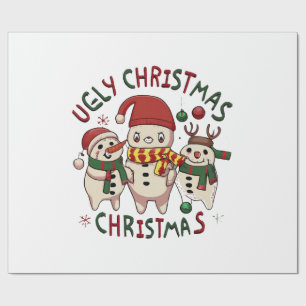 weiße Weihnachten ;HÄSSLICHE WEIHNACHTEN Geschenkpapier
