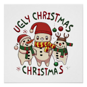 weiße Weihnachten ;HÄSSLICHE WEIHNACHTEN Poster