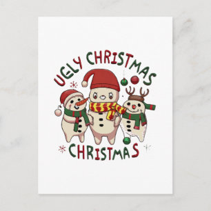 weiße Weihnachten ;HÄSSLICHE WEIHNACHTEN Postkarte