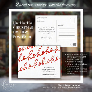 Weiße Weihnachten Ho-Ho-Ho Urlaubspostkarte