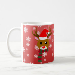 Weiße Weihnachten Rudolph das Rotnasen-Rentier Kaffeetasse