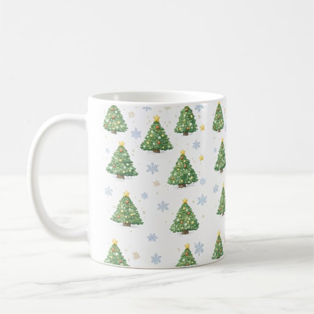 Weiße Weihnachtsbaum-Tasse Kaffeetasse (Links)