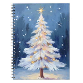 Weiße Weihnachtsbaum Winter Schnee Notizblock