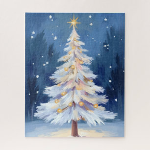 Weiße Weihnachtsbaum Winter Schnee Puzzle