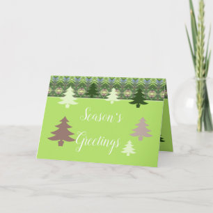 Weiße Weihnachtsbaume Feiertagskarte