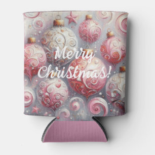Weiße Weihnachtsbaume Ornamente Balls Rosa Dosenkühler