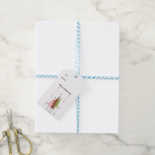 Weiße Weihnachtsbaumen Geschenkanhänger