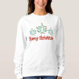 Weiße Weihnachtsbaumen Sweatshirt
