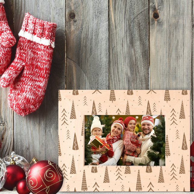 Weiße Weihnachtsbaummuster Geätzte Rahmen (The perfect frame for sharing special holiday moments.
)