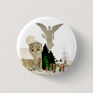 weiße Weihnachtsfeier Button