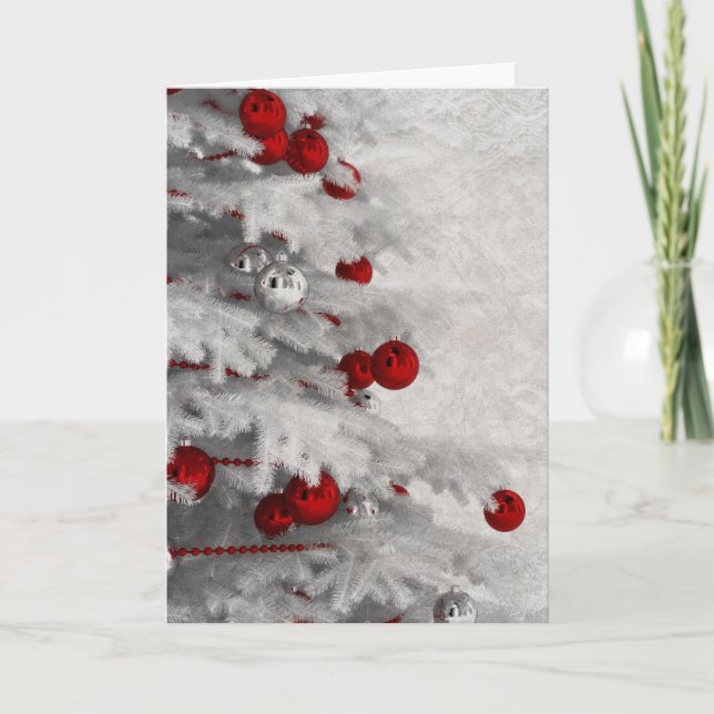 weiße Weihnachtsfeier Feiertagskarte (Vorderseite)