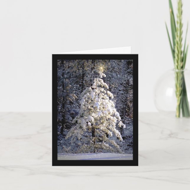 weiße Weihnachtsfeier Feiertagskarte (Vorderseite)