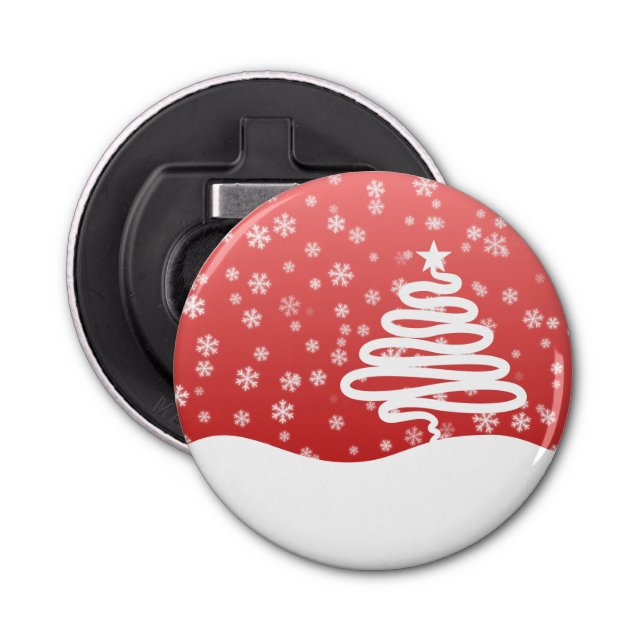 weiße Weihnachtsfeier Flaschenöffner (Vorderseite)