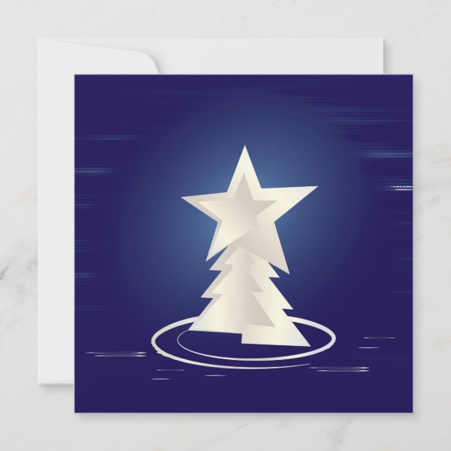 weiße Weihnachtsfeier Karte (Vorderseite)