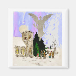 weiße Weihnachtsfeier Magnet