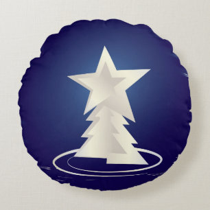 weiße Weihnachtsfeier Rundes Kissen