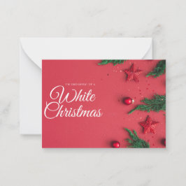 weiße Weihnachtskarte Mitteilungskarte