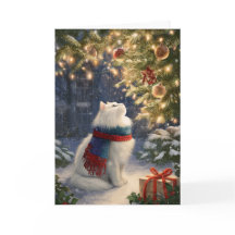 Weiße Weihnachtskatze