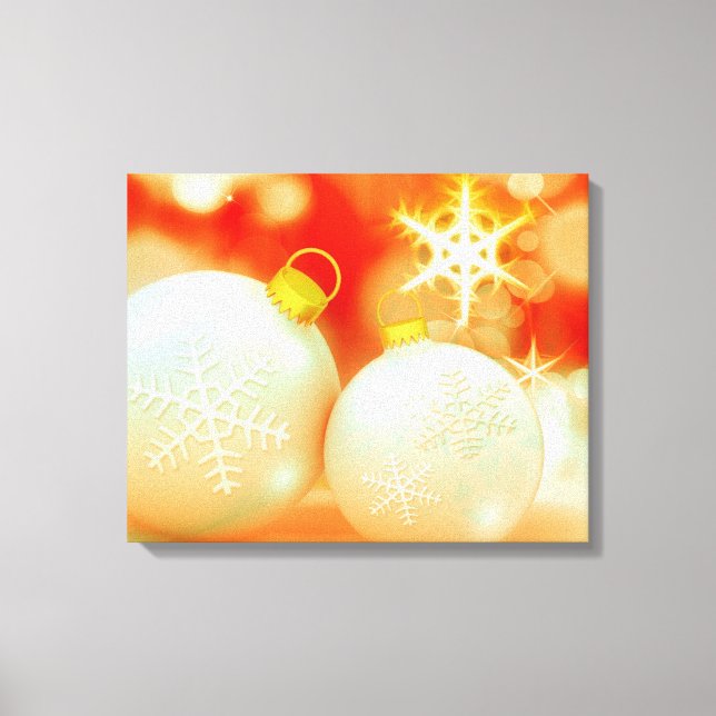 Weiße Weihnachtsschmuck Leinwanddruck (Vorderseite)
