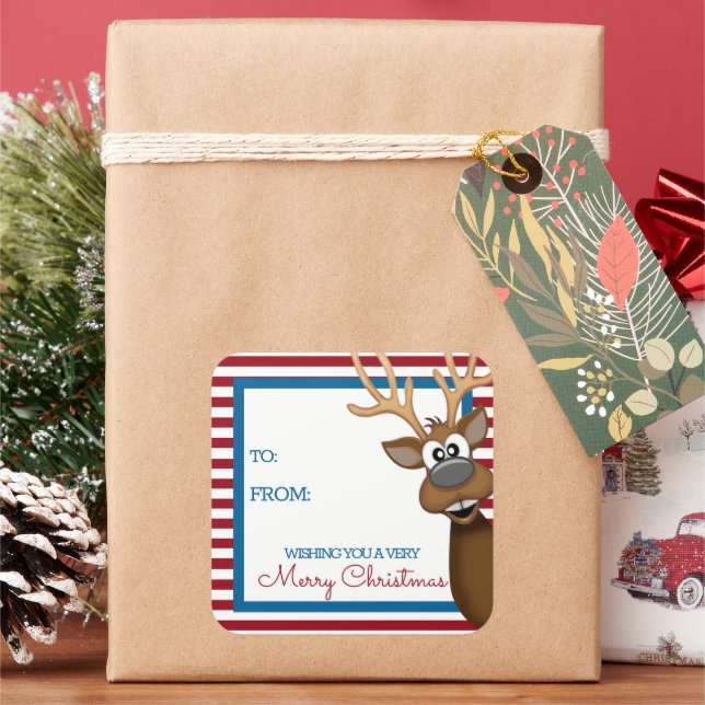 Weiße Weihnachtsschmuck Quadratischer Aufkleber (Feiertag)