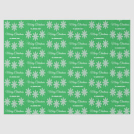 Weiße Weihnachtsschneeflocken Frohe Weihnachtsgrün Seidenpapier