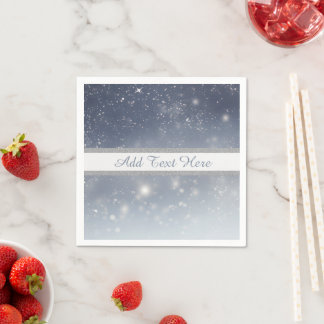 Weiße Weihnachtsschneeflocken Serviette