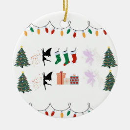 Weiße Weihnachtssterne Keramik Ornament