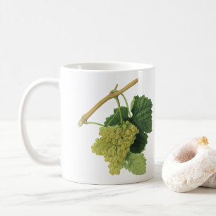 Weiße Weintrauben am Rebstock, Vintage-Lebensmitte Kaffeetasse