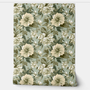 Weiße weiße Blume aus weißem Shabby Chic Tapete