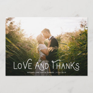 Weiße weißliche Typografie   Danke, Foto Dankeskarte