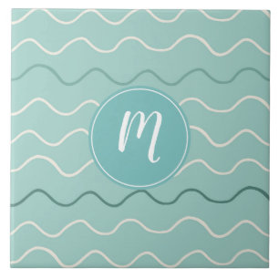 Weiße Wellenmuster Fliese