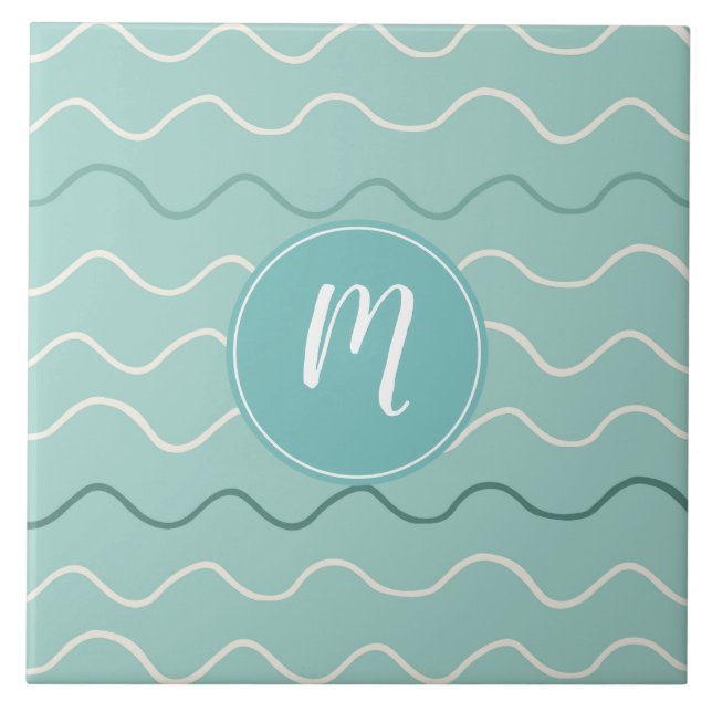 Weiße Wellenmuster Fliese (Vorderseite)