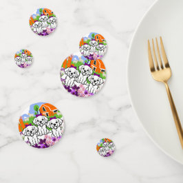 Weiße Welpen Konfetti