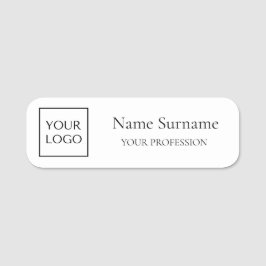 Weiße Werbeartikel mit Logo Namensschild