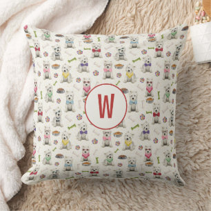 Weiße Westen mit Zubehör Whimsikale Monogramm Kissen