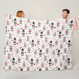 Weiße Westie mit Zubehör Whimsical Fleecedecke