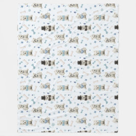 Weiße Westie mit Zubehör Whimsical Fleecedecke