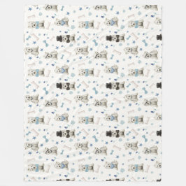 Weiße Westie mit Zubehör Whimsical Fleecedecke