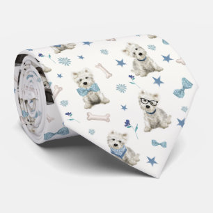 Weiße Westie mit Zubehör Whimsical Krawatte