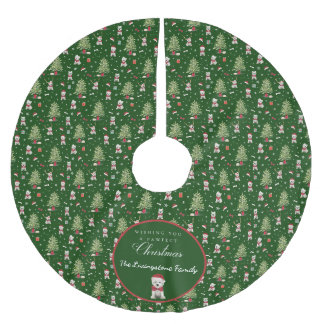 Weiße Westie-Weihnachts-Laune Polyester Weihnachtsbaumdecke