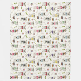 Weiße Westies mit Zubehör Whimsical Fleecedecke