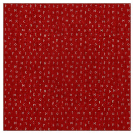 Weiße Wikingrunenmuster auf rotem Hintergrund Stoff